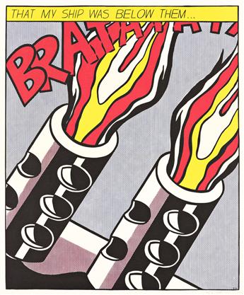 ROY LICHTENSTEIN As I Opened Fire Poster, Triptych.